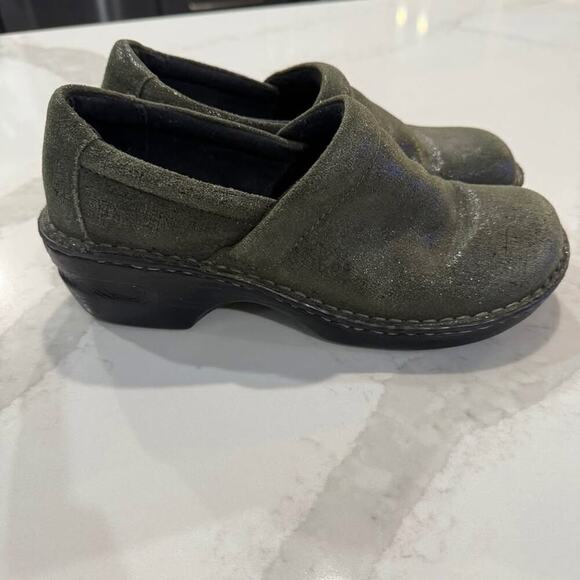 b.o.c Born Concept Peggy SlipOn Leather Clogs Womens 9.5M Green Shimmery Comfort - Picture 3 of 7